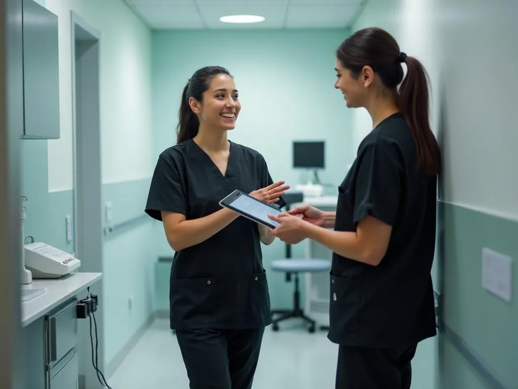 Students practicing phlebotomy techniques